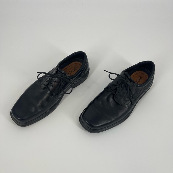 Men's Black Ecco Dress Shoes (SB8) - Picture 2 of 7